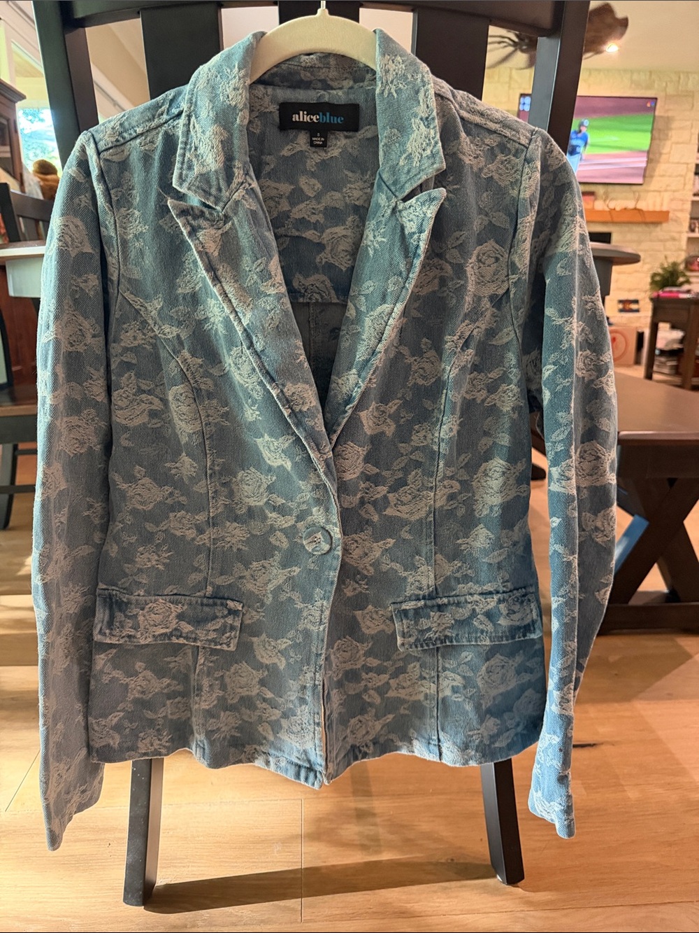 Alice Blue Dusty Blue Floral Blazer
